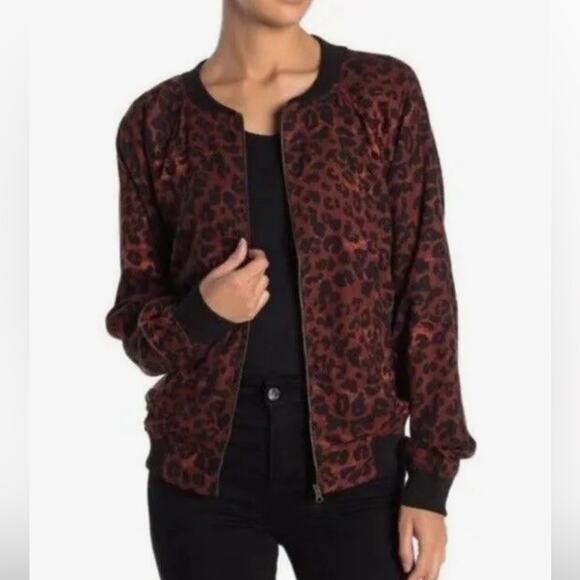 Beach Lunch Lounge Jacket Womens Size Medium Lightweight Casual Bomber Zip Up - Picture 1 of 6